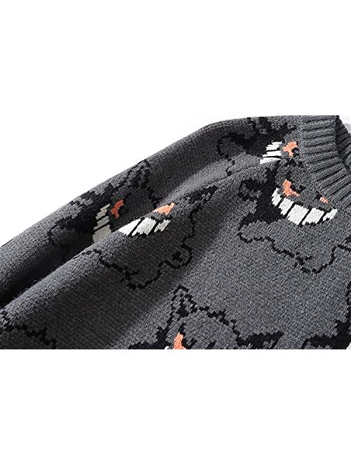 Sweater - Men Gengar Hip Hop Streetwear Men Clothing Spandex Pullover O-Neck Oversize Fashion Casual Couple Male Sweaters