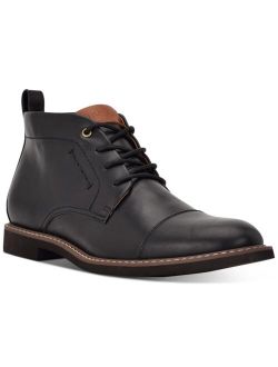 Men's Gibby Faux-Leather Cap-Toe Chukka Boots