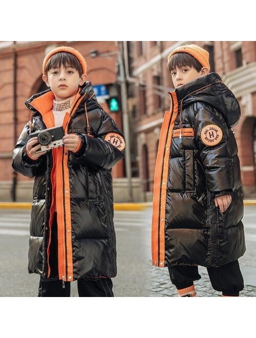 Winter teenage Boys down Warm Jacket Fashion 2-15 Years Boys Coat Autumn Hooded Thick Outerwear Coat For girls Children Clothing