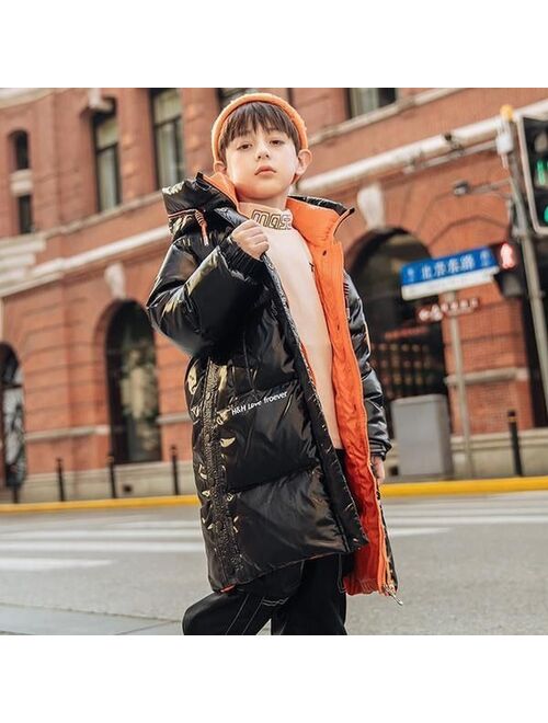 Winter teenage Boys down Warm Jacket Fashion 2-15 Years Boys Coat Autumn Hooded Thick Outerwear Coat For girls Children Clothing