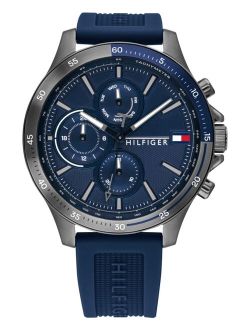Men's Chronograph Navy Silicone Strap Watch 46mm