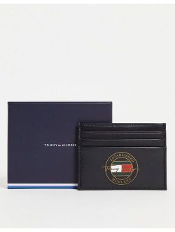 leather cardholder with signature logo in black