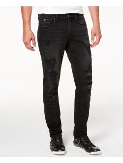 Men's Distressed Slim-Fit Tapered Jeans