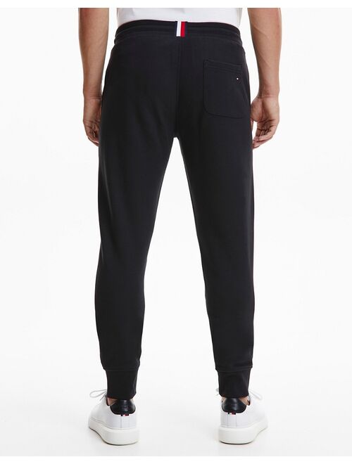 Tommy Hilfiger leg logo cuffed sweatpants in black