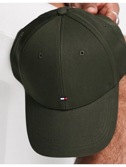 Tommy Hilfiger cap with small flag logo in olive green