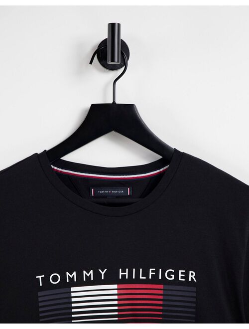 Tommy Hilfiger faded chest logo t-shirt in black