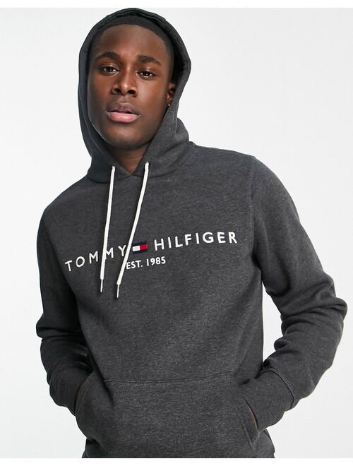Tommy Hilfiger classic logo hoodie in dark gray