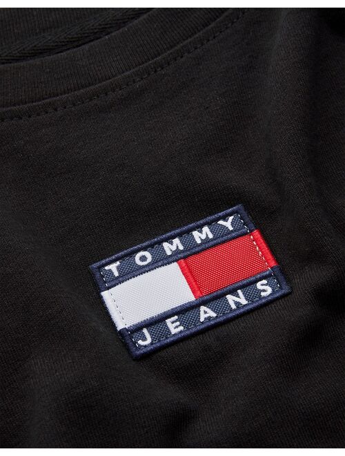 Tommy Hilfiger Tommy Jeans center flag logo long sleeve t-shirt in black
