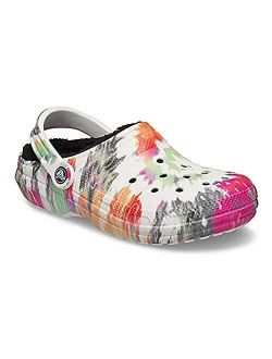 Unisex-Adult Classic Tie Dye Lined Clog | Fuzzy Slippers