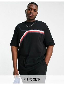 Big & Tall signature chest stripe t-shirt in black