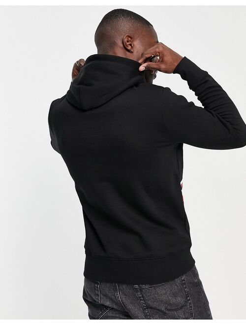 Tommy Hilfiger Corp Split stripe hoodie in black