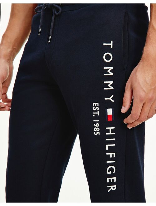 Tommy Hilfiger leg logo cuffed sweatpants in navy