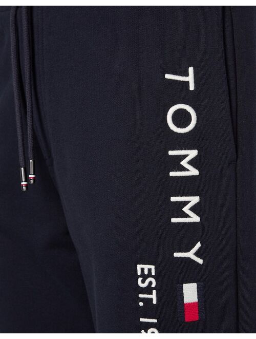 Tommy Hilfiger leg logo cuffed sweatpants in navy