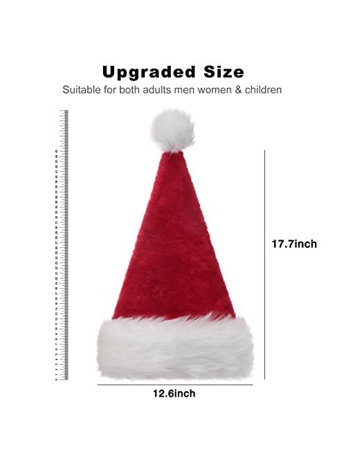 B-Land Unisex-Adult's Santa Hat, Christmas Hat for Adults Wowen Man Extra Thicken Holiday Hat with Comfort Liner