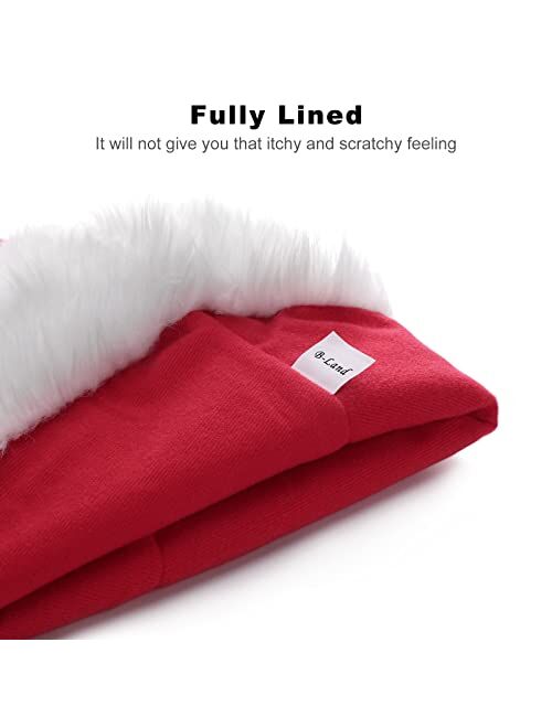 B-Land Unisex-Adult's Santa Hat, Christmas Hat for Adults Wowen Man Extra Thicken Holiday Hat with Comfort Liner