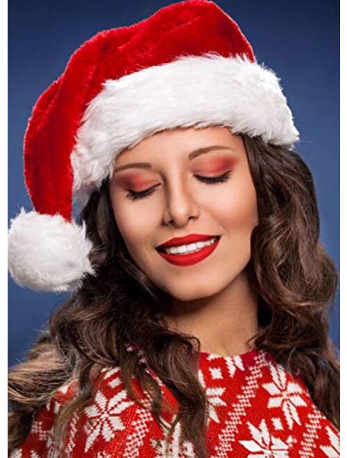 Silkis Long Santa Hat Christmas Hats for Adults Xmas Red Santa Hats