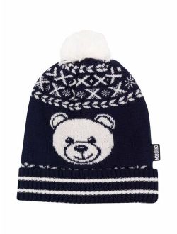 Teddy Bear knit pom-pom hat