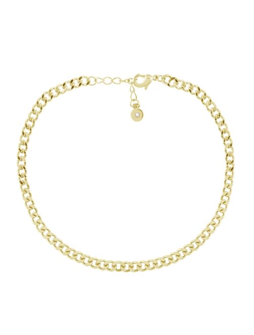 Essentials Flat Curb Link Anklet in Gold Plate