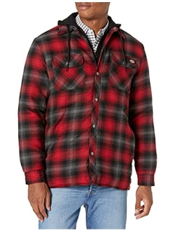 Men's Relaxed Fleece Hooded Flannel Shirt Jacket