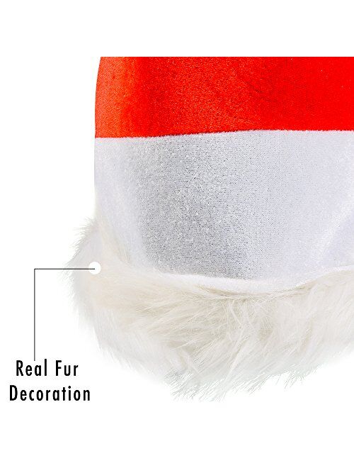 Funny Party Hats Christmas Hats - Candy Holiday Theme Hats - Santa Hats (Red and White Santa Hats)