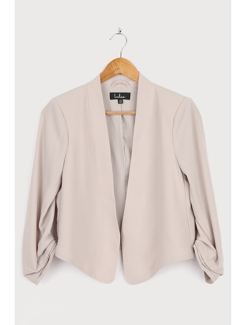 Lulus Business Diva Taupe Blazer