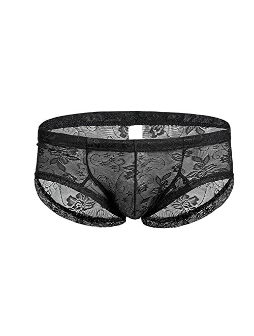 Lace Underwear For Men Sexy Sissy Panties See Through Bikinis Underpants Sheer Bikini Boxers Sexy Shorts Underwears