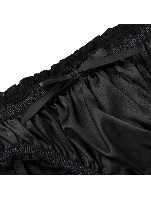 FEESHOW Men's Sissy Pouch Panties Sexy Mooning Bikini Briefs Satin Ruffled Girlie Underwear