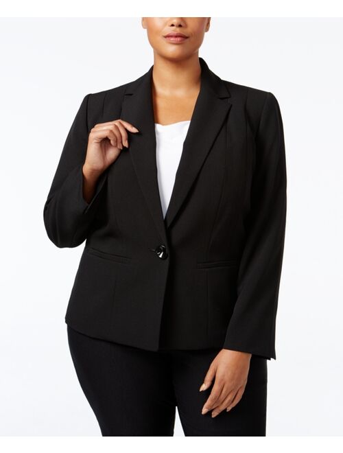 Kasper Plus Size Crepe One-Button Blazer