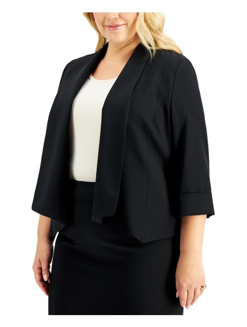 Kasper Plus Size Open-Front Soft Blazer
