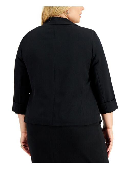 Kasper Plus Size Open-Front Soft Blazer