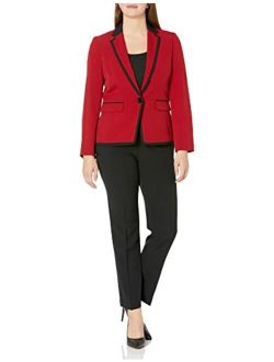 Women's Crepe One Button Blazer and Slim Pant