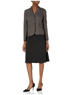 Women's Plaid Two Button Jacket and Bias Skirt