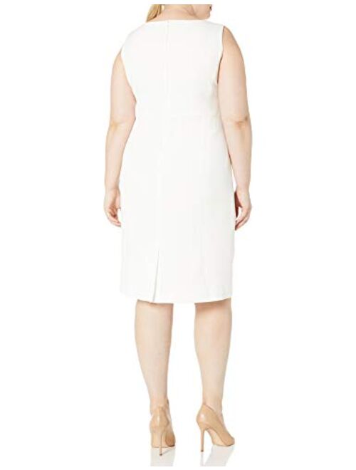 Kasper Women's Plus Size Stretch Crepe Sheath Dress