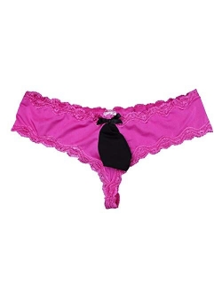FEESHOW Men's Lace Bikini Briefs Sissy Pouch Underwear Hipster Crossdress Panties