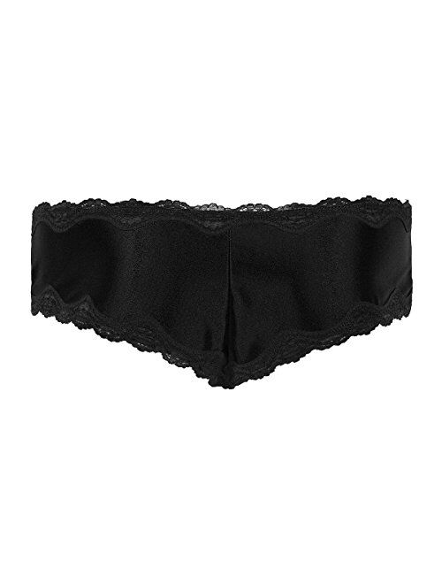 MSemis Men Sissy Pouch Panties Silk Bikini Briefs Thong Underwear Crossdress Lingerie Nightwear