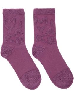 Issey Miyake Pink Piled Logo Socks