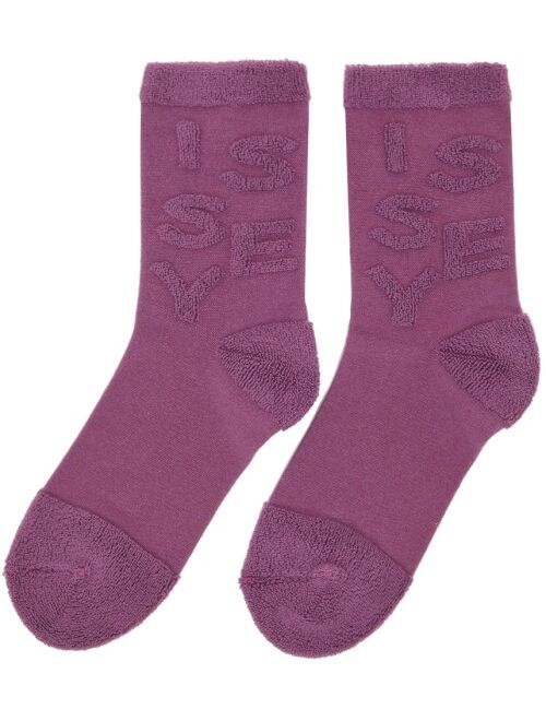 Issey Miyake Pink Piled Logo Socks
