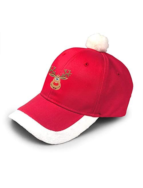 KKMKSHHG Merry Christmas Hat Unisex Adult Vintage Adjustable Santa Baseball Cap Red/White