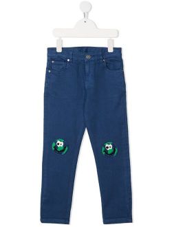 earth patch denim jeans