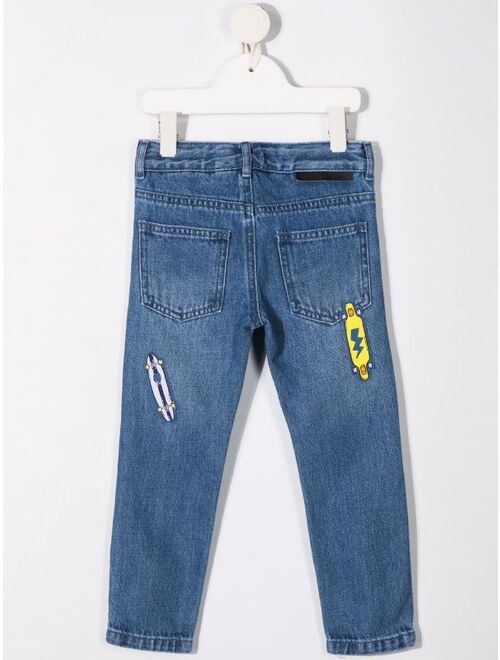 Stella McCartney multi-patch slim-fit jeans