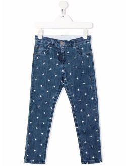 star-embroidery straight-leg jeans
