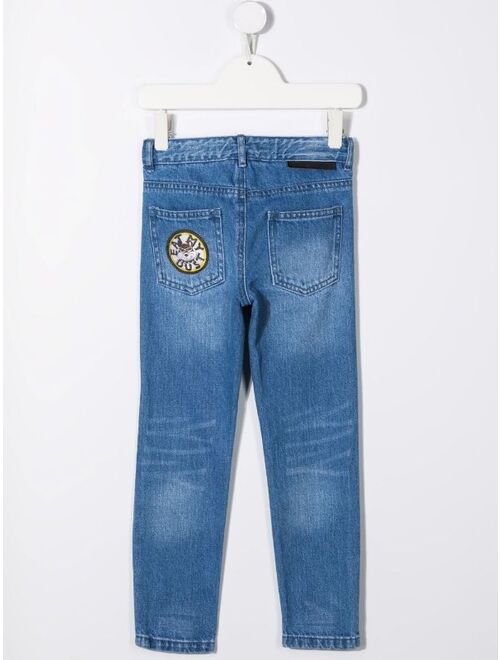 Stella McCartney cartoon-patch straight-leg jeans