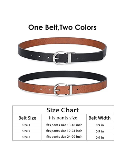 Boys Reversible Belt SUOSDEY Big Kids Leather Belt for School Uniform Casual Jeans