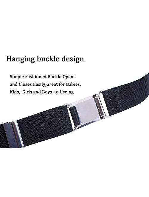 Toddler Boy Kids Buckle Belt - Adjustable Elastic Child Silver Buckle Belts, 3 Pieces