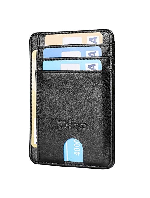 Teskyer Minimalist Wallet, Slim Wallet for Men Women, Credit Card Holder Wallet, RFID Blocking Front Pocket Wallet