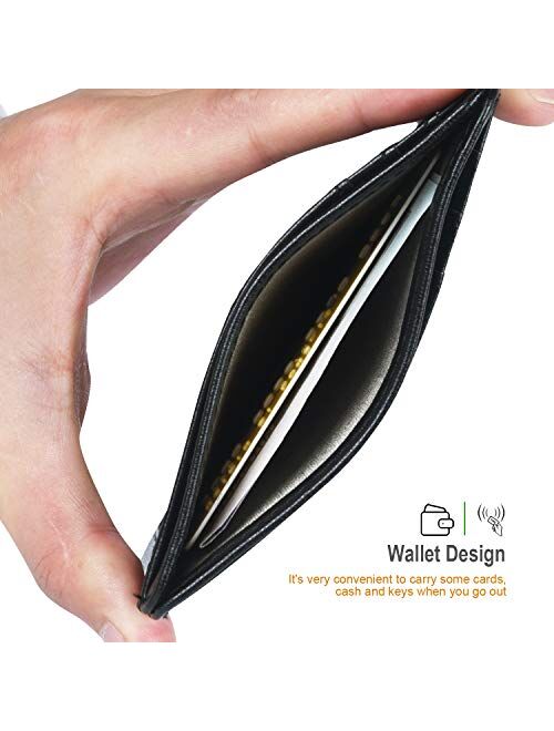 Teskyer Minimalist Wallet, Slim Wallet for Men Women, Credit Card Holder Wallet, RFID Blocking Front Pocket Wallet