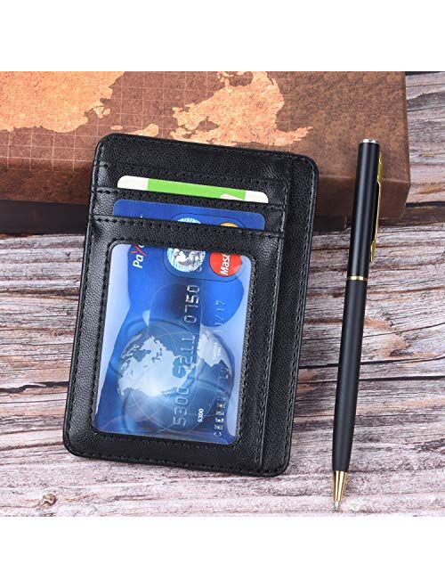 Teskyer Minimalist Wallet, Slim Wallet for Men Women, Credit Card Holder Wallet, RFID Blocking Front Pocket Wallet
