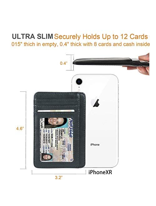 Teskyer Minimalist Wallet, Slim Wallet for Men Women, Credit Card Holder Wallet, RFID Blocking Front Pocket Wallet
