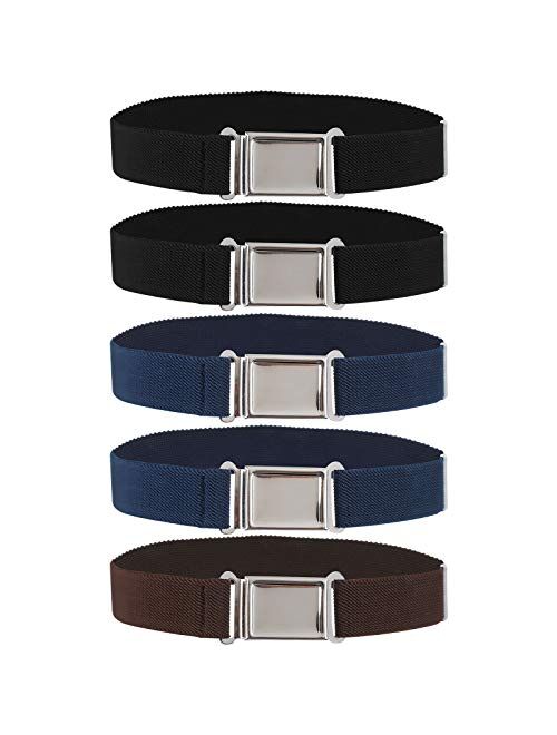 5 Pieces Kids Magnetic Belt Adjustable Fashion Belt with Magnetic Buckle for Boys and Gilrs