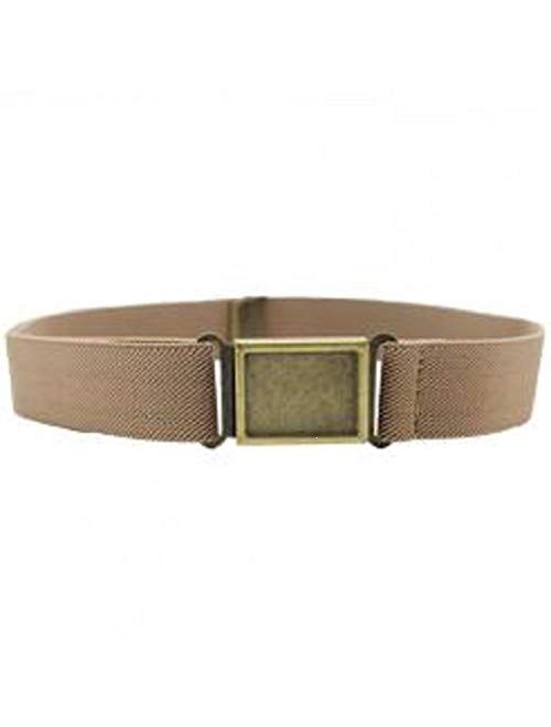 Dapper Snappers Made in USA Boys Big Kids Elastic Stretch Belt with Easy - Magnetic Buckle, Chocolate Brown